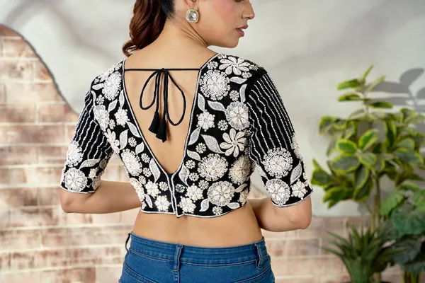Black_Blueberry_Fabric_Embroidered_Beaded_Blouse_For_Women