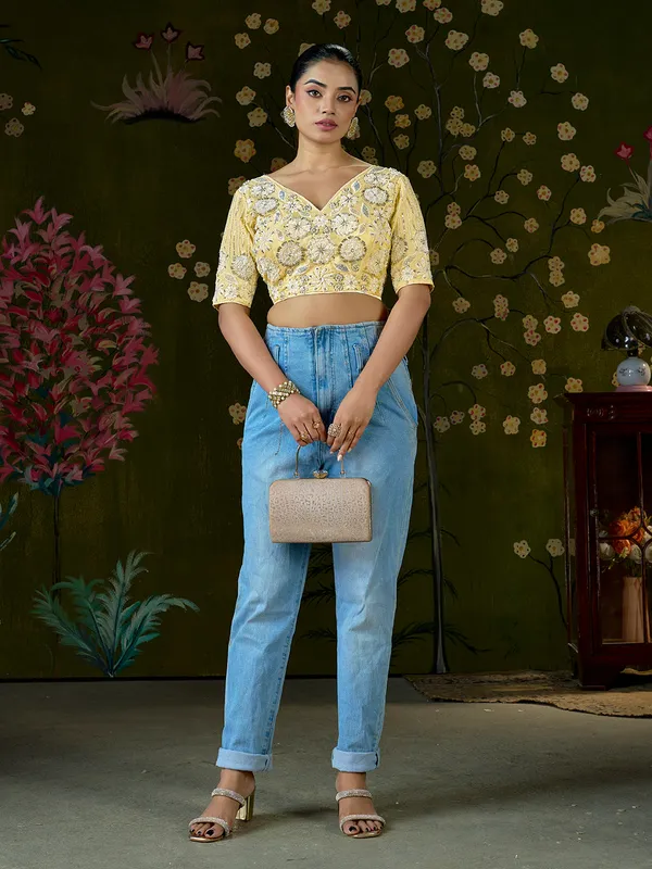 Yellow_Blueberry_Fabric_Embroidered_Beaded_Bridal_Blouse_For_Women