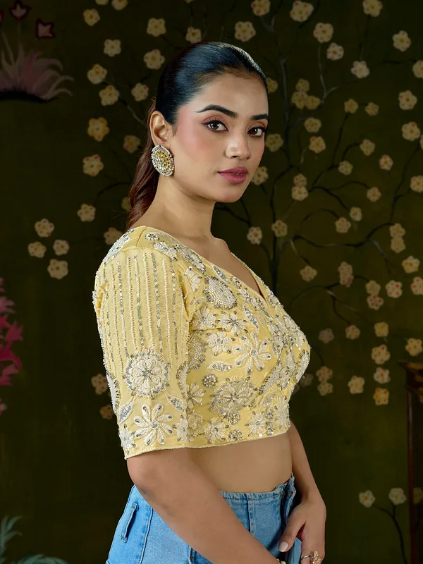 Yellow_Blueberry_Fabric_Embroidered_Beaded_Bridal_Blouse_For_Women
