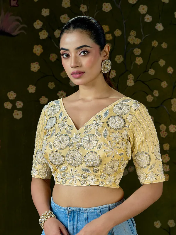 Yellow_Blueberry_Fabric_Embroidered_Beaded_Bridal_Blouse_For_Women