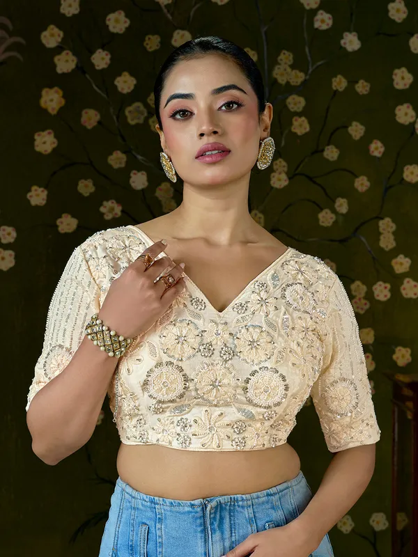 Cream_Blueberry_Fabric_Embroidered_Beaded_Blouse_For_Women