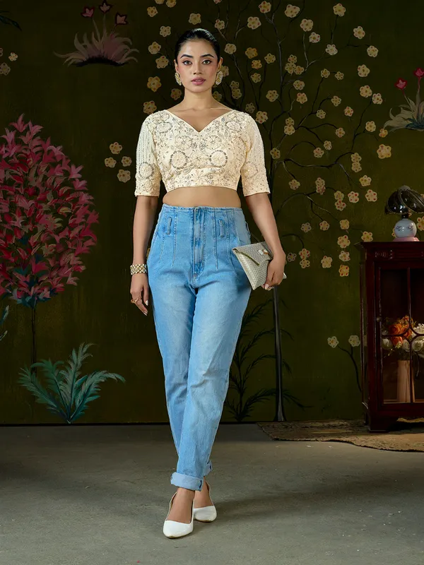Cream_Blueberry_Fabric_Embroidered_Beaded_Blouse_For_Women