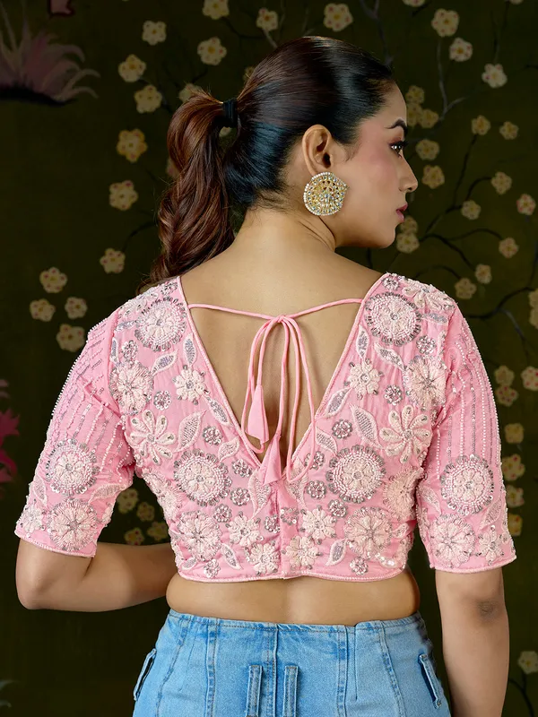 Blush_Pink_Blueberry_Fabric_Embroidered_Beaded_Blouse_For_Women