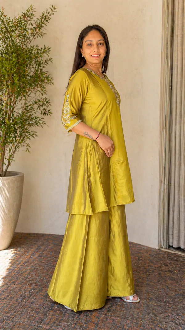 Lemon_Caramel_Fabric_Embroidered_Khatli_Work_Palazzo_Set_For_Women