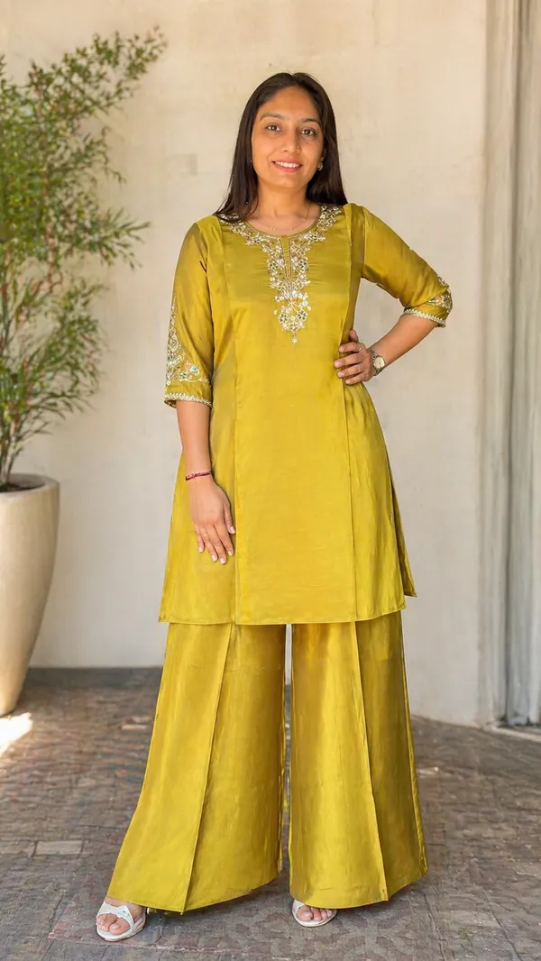Lemon_Caramel_Fabric_Embroidered_Khatli_Work_Palazzo_Set_For_Women