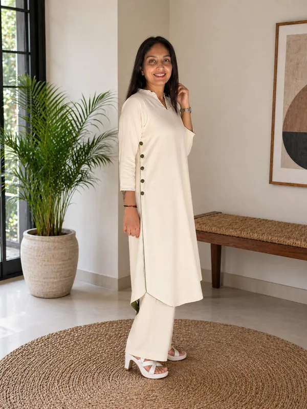 Beige_Linen_Cotton_A-Line_Kurta_For_Women