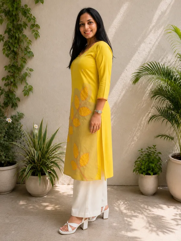 Women_S_Yellow_Embroidered_Straight_Kurti