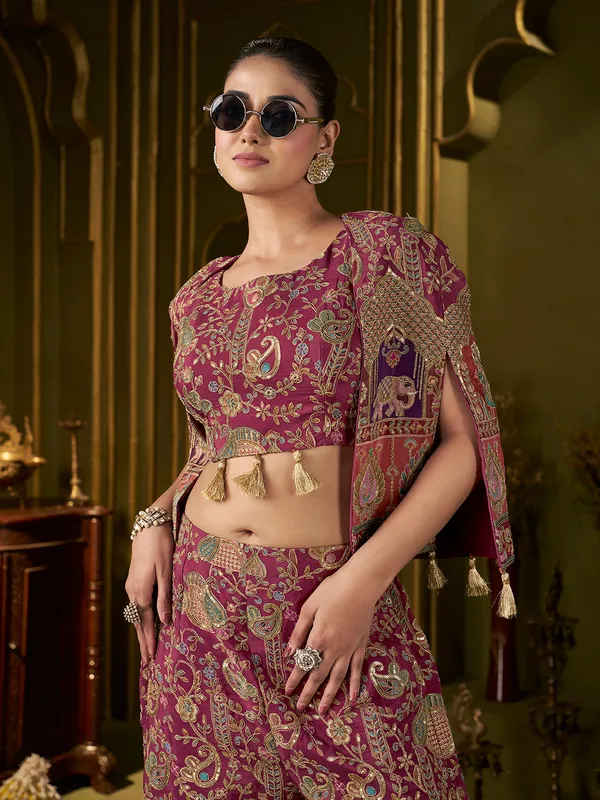 Wine_Paisley_Embroidered_Position_Print_Co-Ord_Set_For_Women