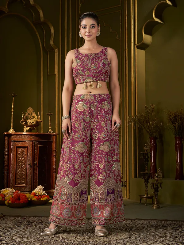 Wine_Paisley_Embroidered_Position_Print_Co-Ord_Set_For_Women