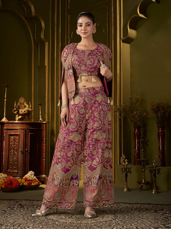 Wine_Paisley_Embroidered_Position_Print_Co-Ord_Set_For_Women