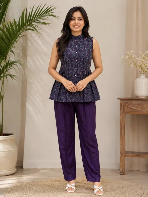 Midnight_Purple_Cotton_Embroidered_Peplum_Co-Ord_Set_For_Women