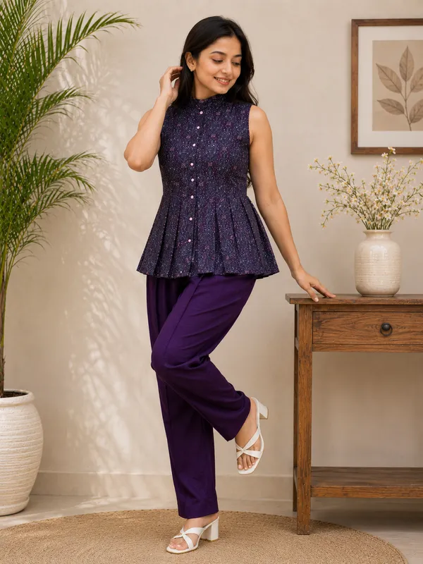 Midnight_Purple_Cotton_Embroidered_Peplum_Co-Ord_Set_For_Women