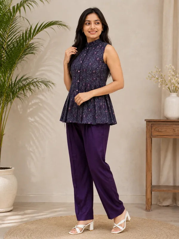 Midnight_Purple_Cotton_Embroidered_Peplum_Co-Ord_Set_For_Women