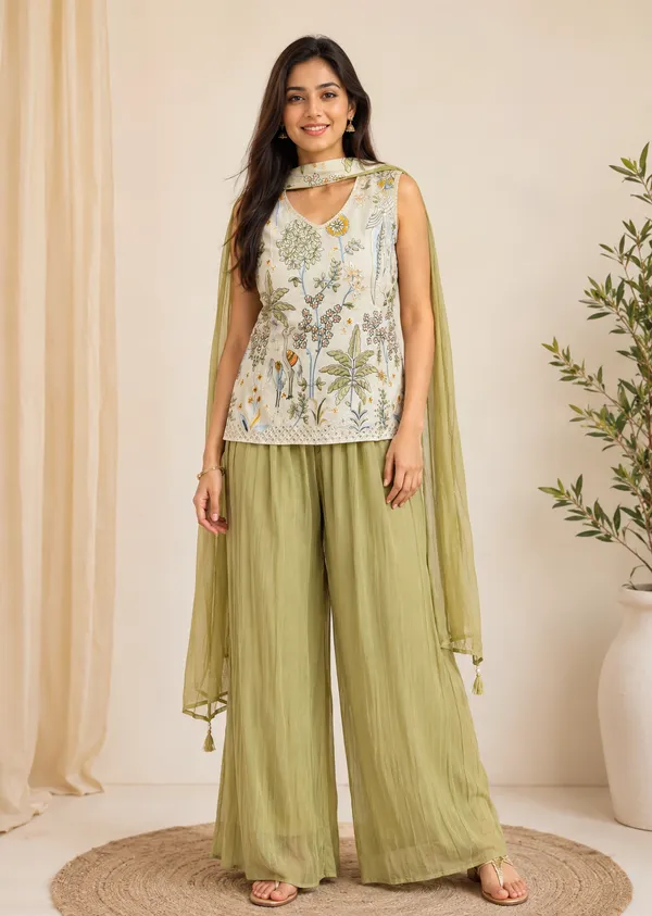 Sage_Green_Cotton_Embroidered_Indo-Western_Palazzo_Set_For_Women
