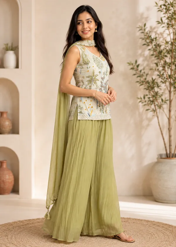 Sage_Green_Cotton_Embroidered_Indo-Western_Palazzo_Set_For_Women