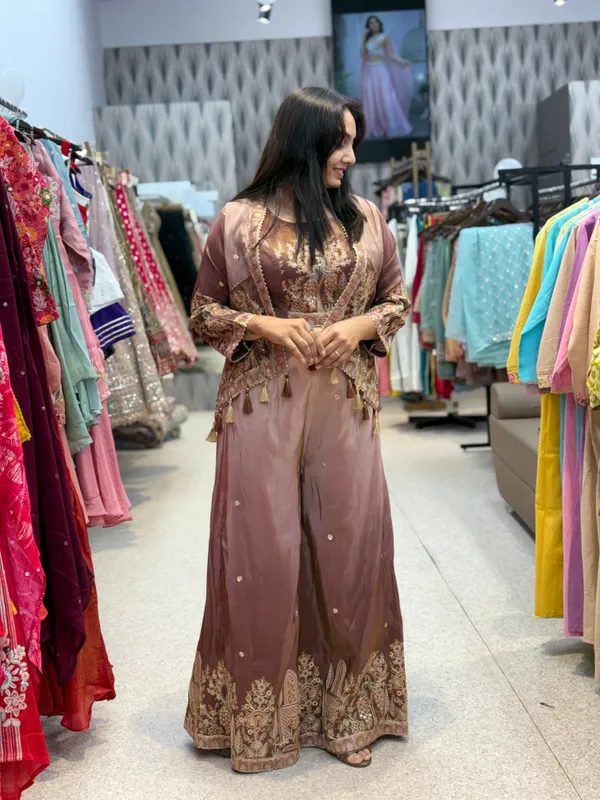 Brown_Embroidered_Flared_Palazzo_Suit_For_Women