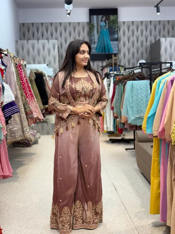 Brown_Embroidered_Flared_Palazzo_Suit_For_Women