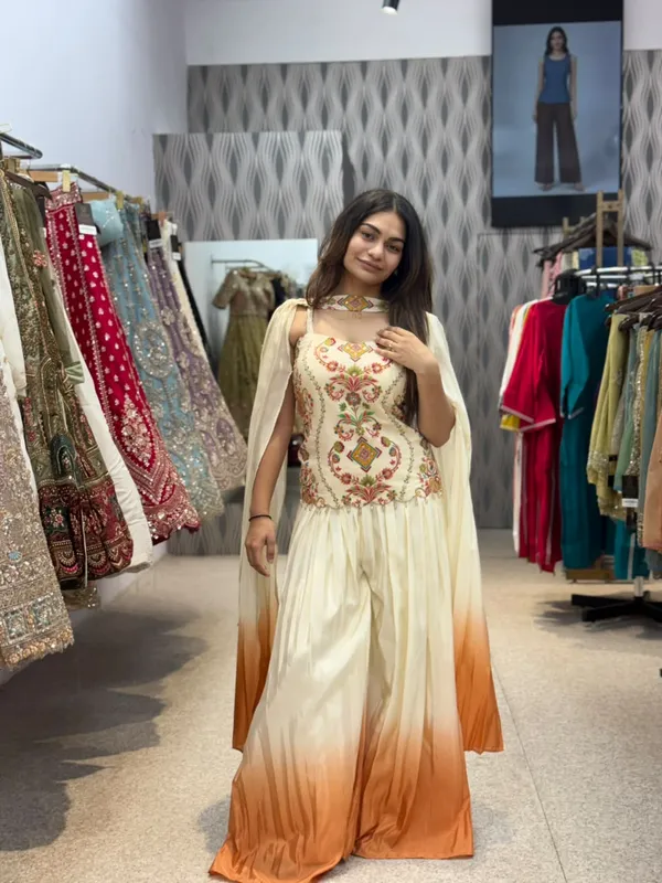 Ivory_Embroidered_Floral_Indo_Western_Set_With_Dupatta_For_Women