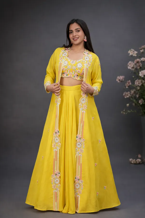 Mustard_Floral_Printed_Embroidered_Indo_Western_Co-Ord_Set_For_Women