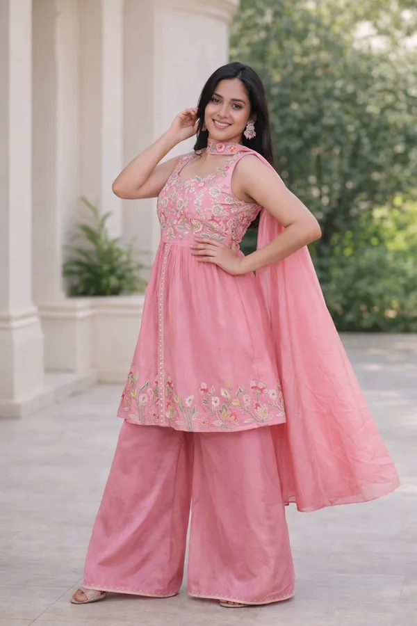 Pink_Embroidered_Sharara_Set_For_Women