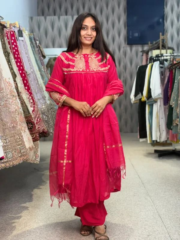 Pink_Cotton_Anarkali_Embroidered_Kurta_Palazzo_Set_For_Women