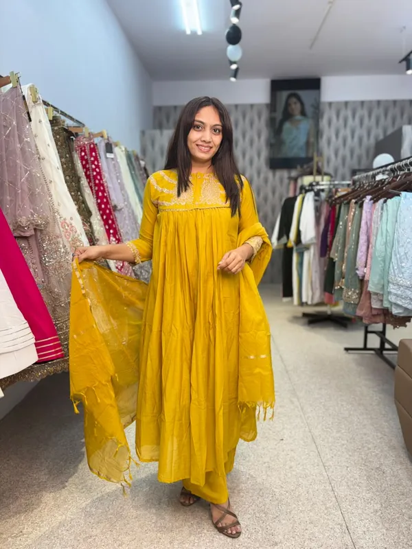 Mustard_Yellow_Cotton_Embroidered_Kurta_Palazzo_Set_For_Women