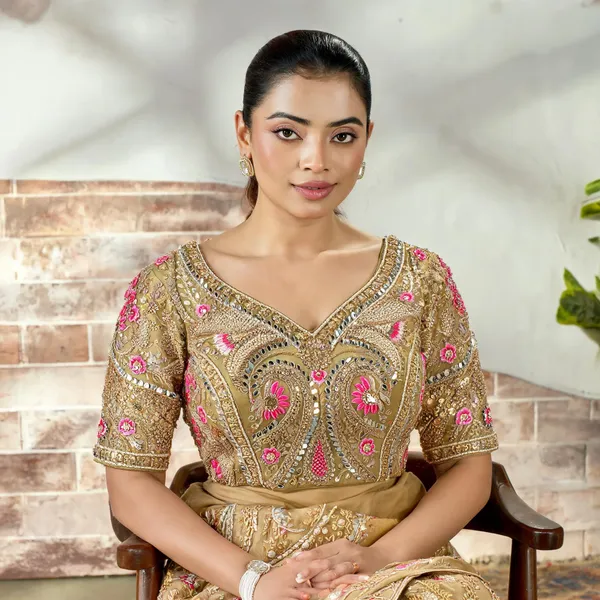 Olive_Gold_Embroidered_Mirror_Work_Bridal_Blouse_For_Women