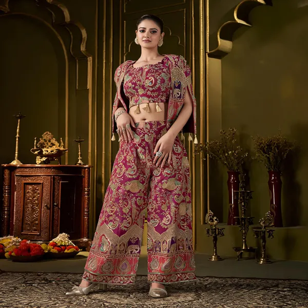 Wine_Paisley_Embroidered_Position_Print_Co-Ord_Set_For_Women