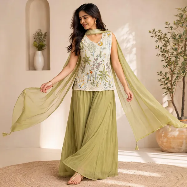 Sage_Green_Cotton_Embroidered_Indo-Western_Palazzo_Set_For_Women