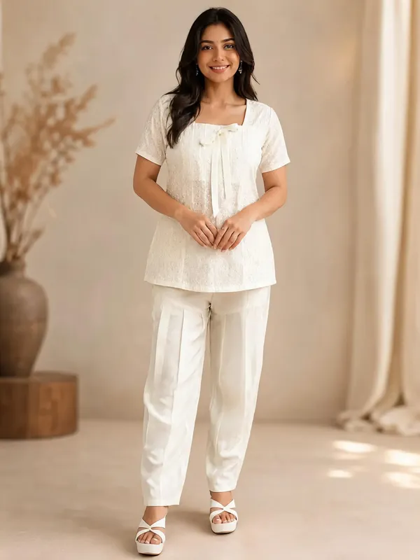 White_Cotton_Embroidered_Peplum_Co-Ord_Set_For_Women