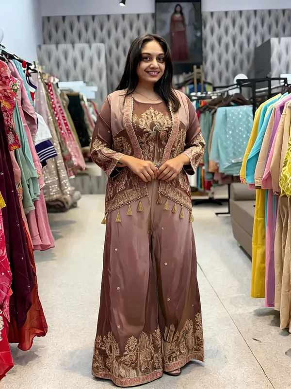 Brown_Embroidered_Flared_Palazzo_Suit_For_Women