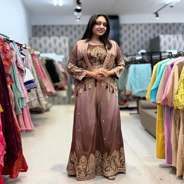 Brown_Embroidered_Flared_Palazzo_Suit_For_Women