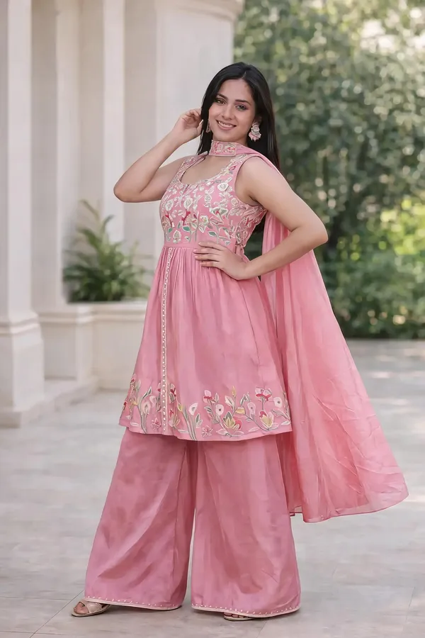 Pink_Embroidered_Sharara_Set_For_Women