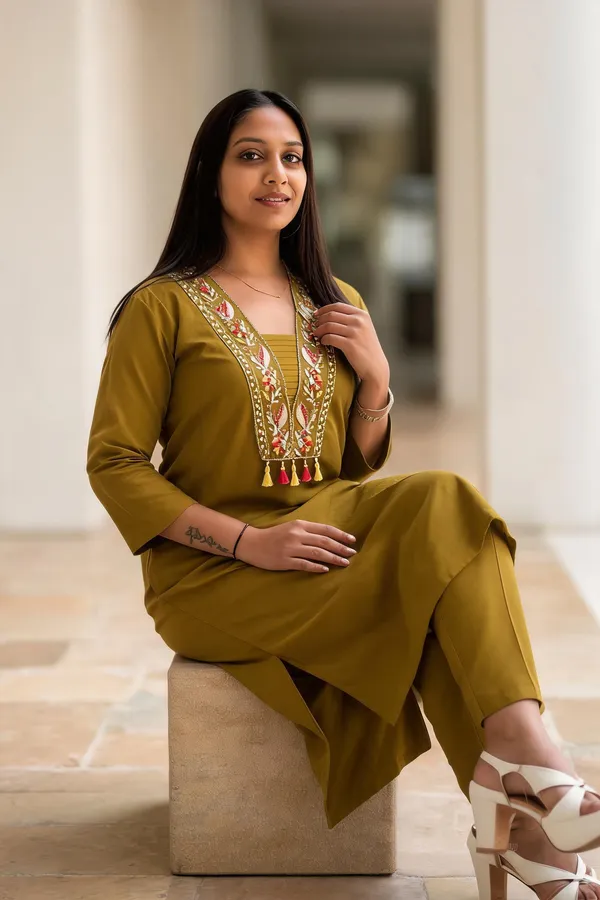 Green_Titan_Silk_Embroidered_Mirror_Work_Kurti_Set_For_Women