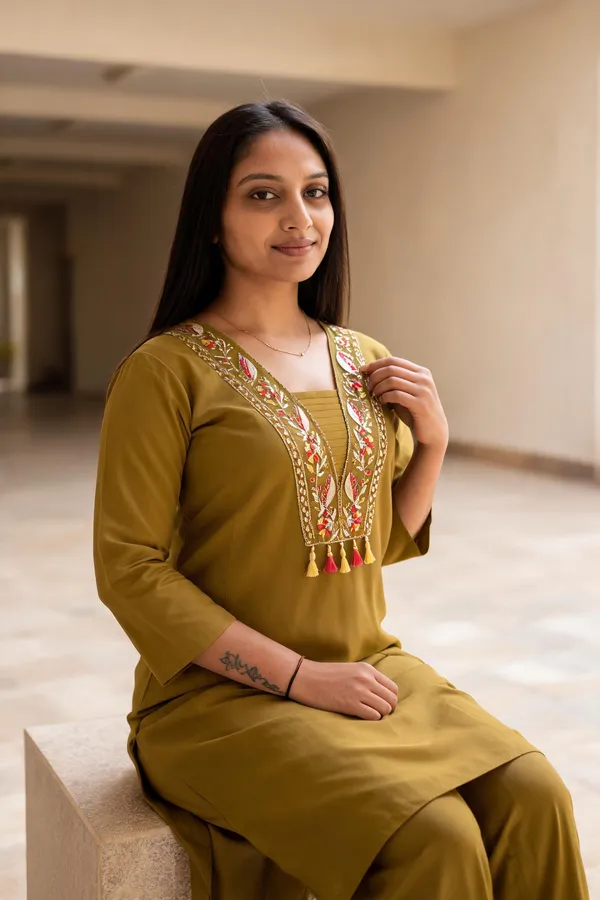 Green_Titan_Silk_Embroidered_Mirror_Work_Kurti_Set_For_Women