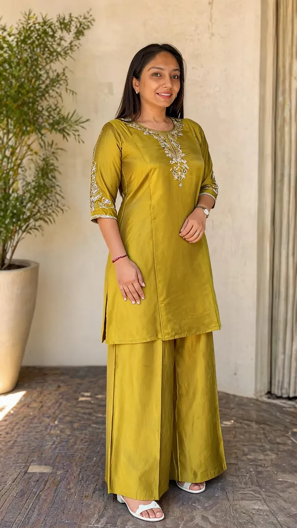 Lemon_Caramel_Fabric_Embroidered_Khatli_Work_Palazzo_Set_For_Women