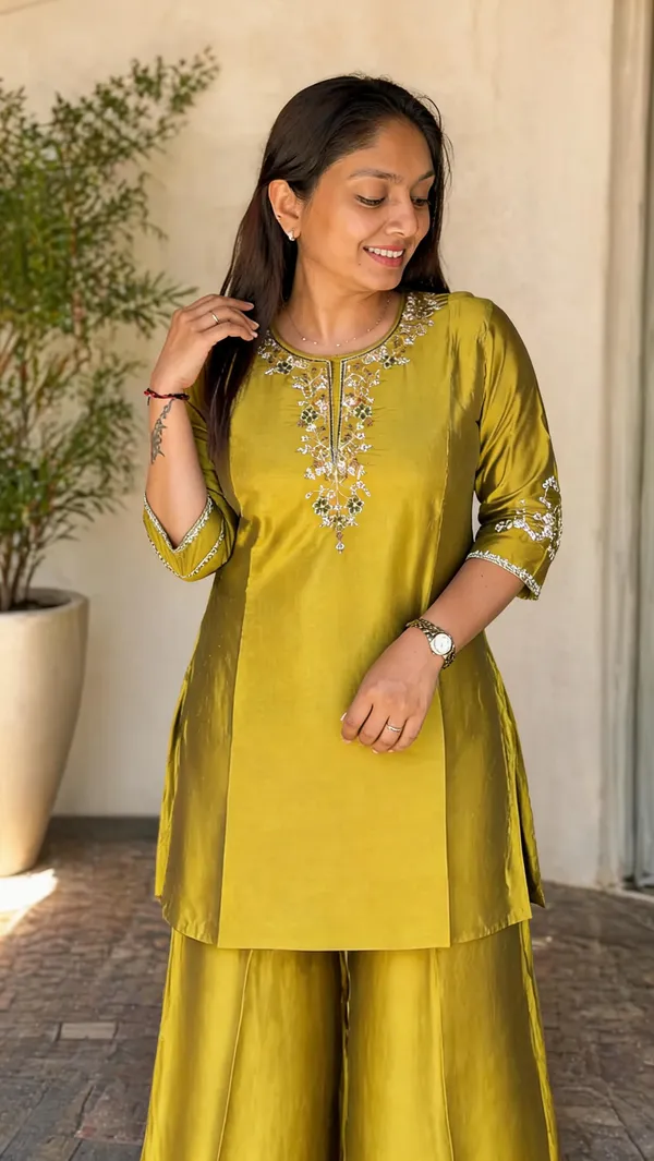 Lemon_Caramel_Fabric_Embroidered_Khatli_Work_Palazzo_Set_For_Women