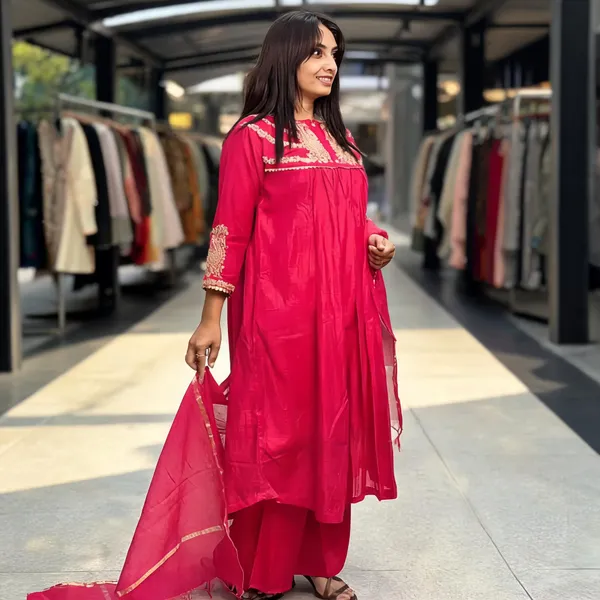 Pink_Cotton_Anarkali_Embroidered_Kurta_Palazzo_Set_For_Women