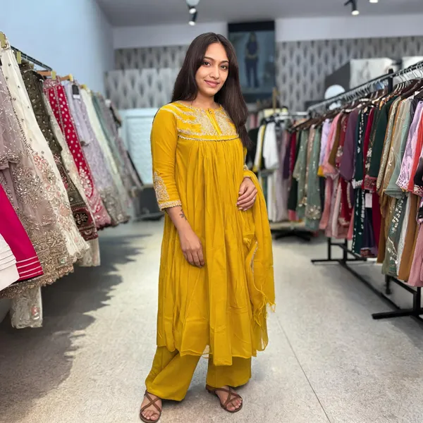 Mustard_Yellow_Cotton_Embroidered_Kurta_Palazzo_Set_For_Women
