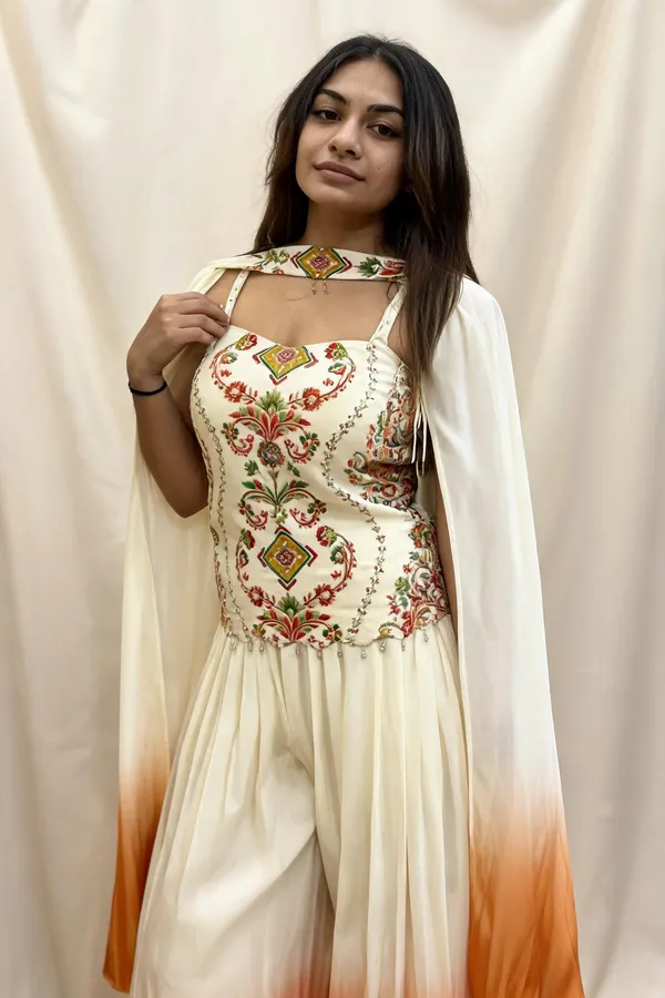 Ivory_Embroidered_Floral_Indo_Western_Set_With_Dupatta_For_Women