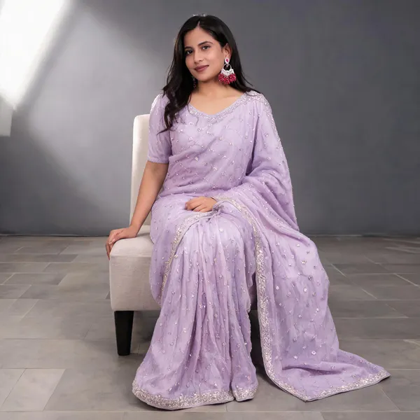 Lavender_Crystal_Fabric_Embroidered_Beaded_Saree_For_Women