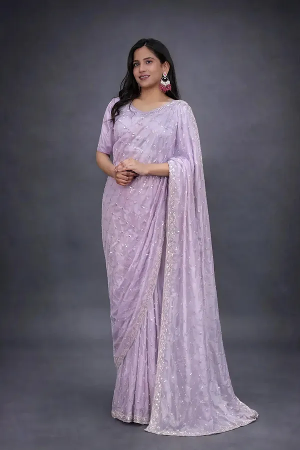 Lavender_Crystal_Fabric_Embroidered_Beaded_Saree_For_Women