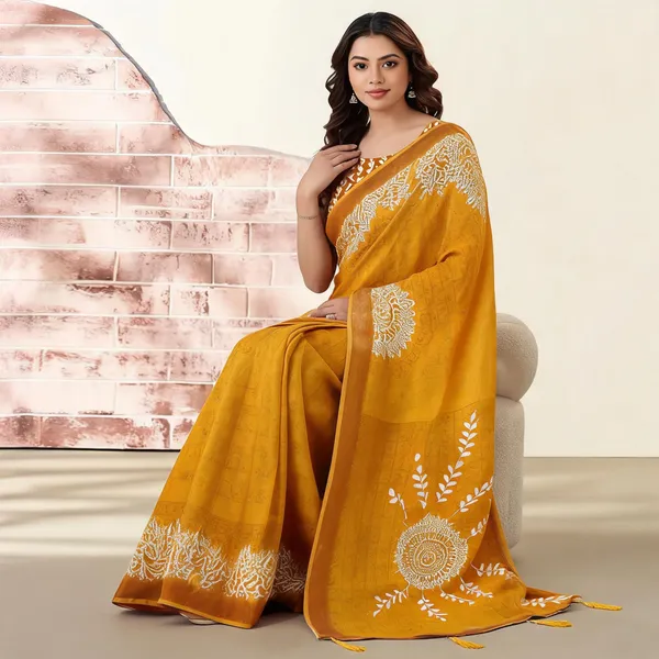 Mustard_Yellow_Cotton_Digital_Print_Saree_For_Women
