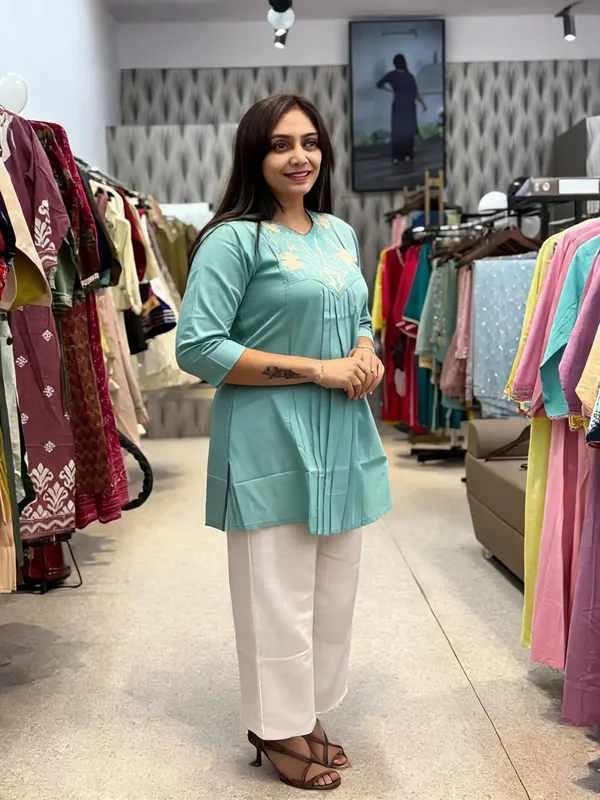 Sea_Green_Cotton_Floral_Embroidered_Tunic_For_Women