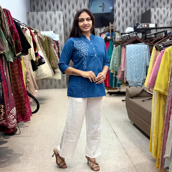 Royal_Blue_Cotton_Embroidered_Tunic_For_Women