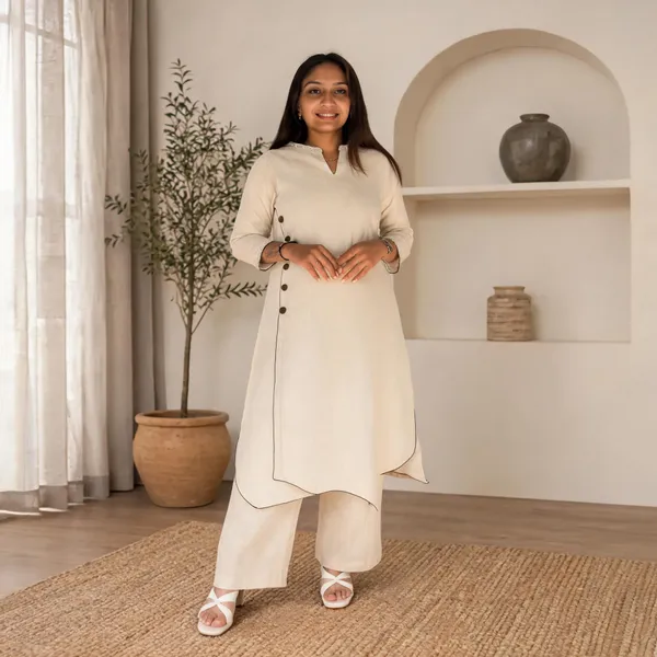 Beige_Linen_Cotton_A-Line_Kurta_For_Women