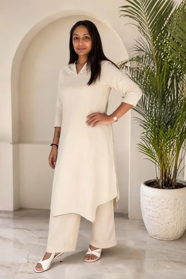 Beige_Linen_Cotton_A-Line_Kurta_For_Women