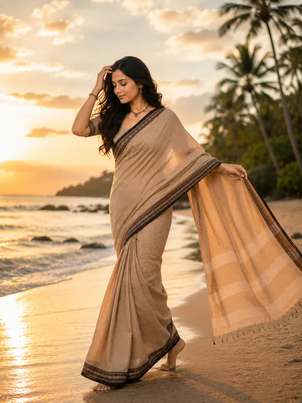 Shraddha_Beiege_Narayanapet_Pure_Handloom_Cotton_Saree_With_Running_Blouse_Piece_Same_Saree_Color_For_Women