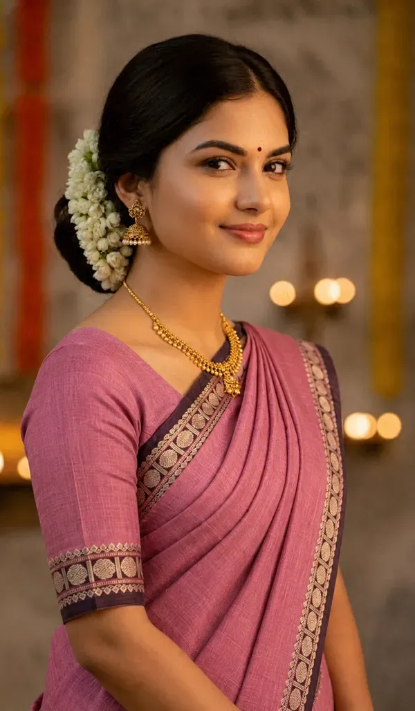 Shraddha_Pink_Narayanapet_Pure_Handloom_Cotton_Saree_With_Running_Blouse_Piece_Same_Saree_Color_For_Women
