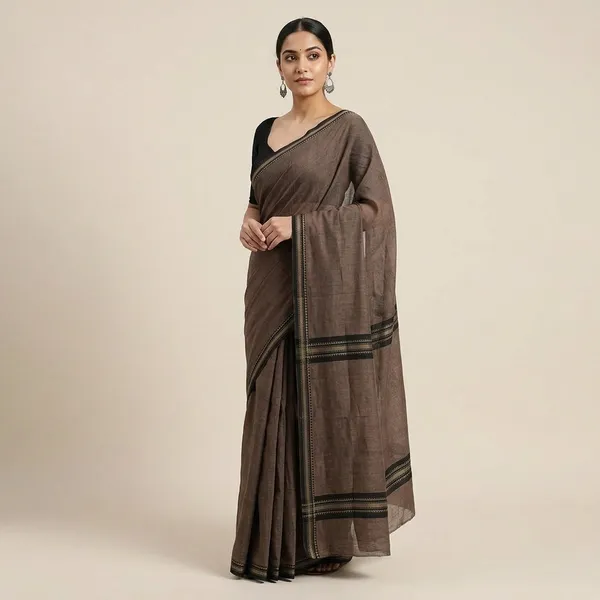 Charcoal_Grey_Ashwini_Pure_Cotton_Narayanpeth_Handloom_Saree_With_Running_Blouse_Piece_For_Women